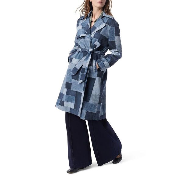 Dee Ocleppo Jackets & Blazers - DO by Dee Ocleppo Denim Patchwork Cassie Belt Trench Coat Medium